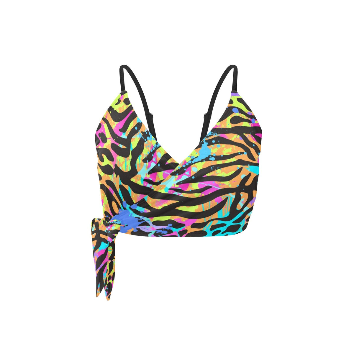 Leopard Print Knot Side Bikini Top