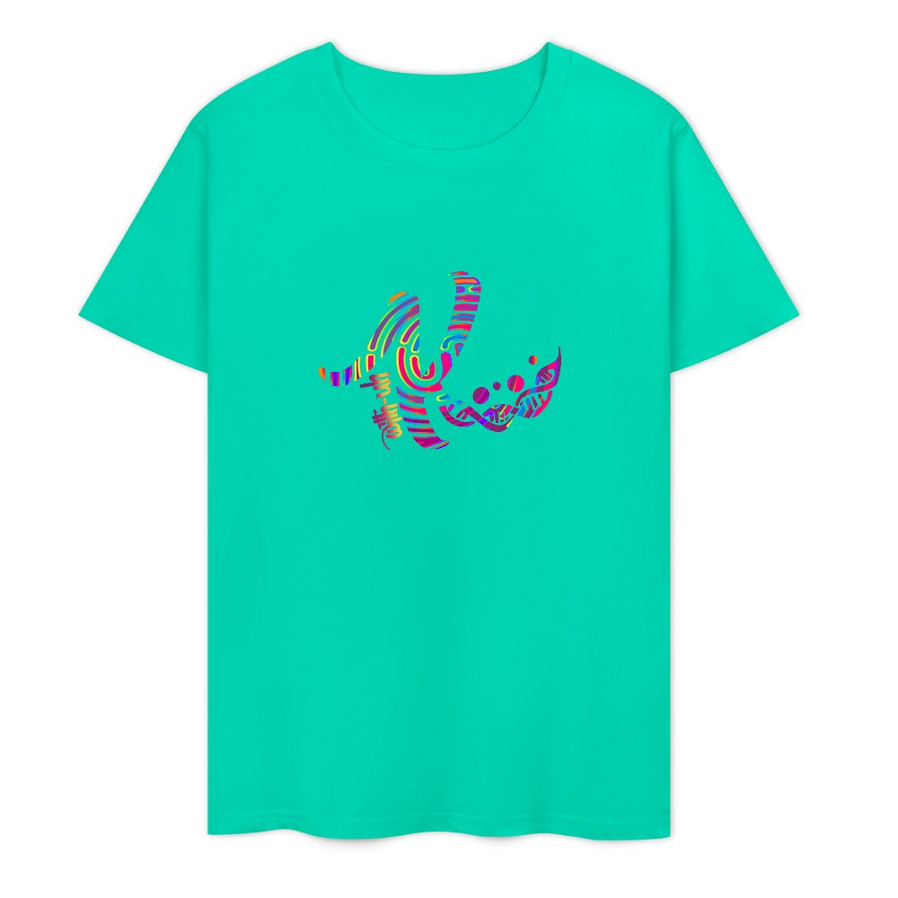 New 2025 Pure cotton short sleeved T-shirt Front print Multiple colors